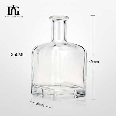 Akzeptables Kundenlogo Decal Quadrat Glasflasche für Whisky 350ml 500ml 700ml