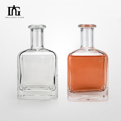 Akzeptables Kundenlogo Decal Quadrat Glasflasche für Whisky 350ml 500ml 700ml