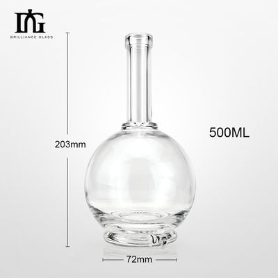 Halsband Glasmaterial 500ml Rum Whisky Flasche mit individuellem Siebdruck und mehr