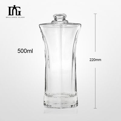 Körpermaterial Glas Custom leere Glasflaschen für Alkohol Whisky Rum 500ml 700ml 750ml