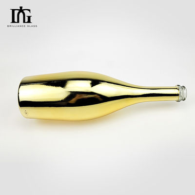 75cl Elektroplattierte Gold Blau Rosa Leere Spirituosen Champagner Glasflasche Mit Metalleffekt