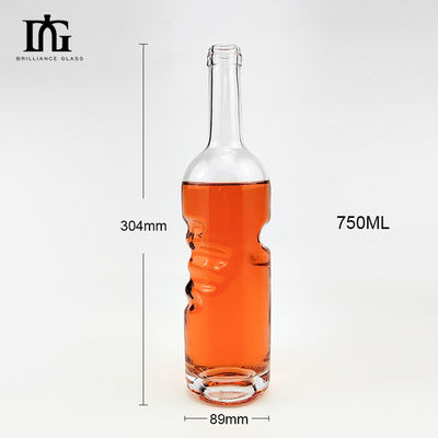 200 ml 375 ml 500 ml 750 ml 1000 ml rundes leeres Feuersteinglas Alkohol Wein Gin Whisky Wodka Tequila Glasflasche mit Korkdeckel
