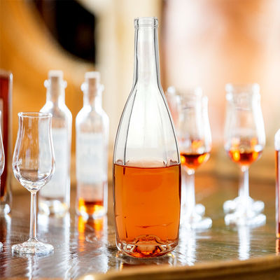 OEM/ODM akzeptabel 700ml Leere lange Hals Eis klare Glasflasche Wein Flasche Champagner