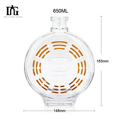 Körpermaterial Glas 70cl 75cl Herz Rundform individuell angepasste Flasche mit Korken