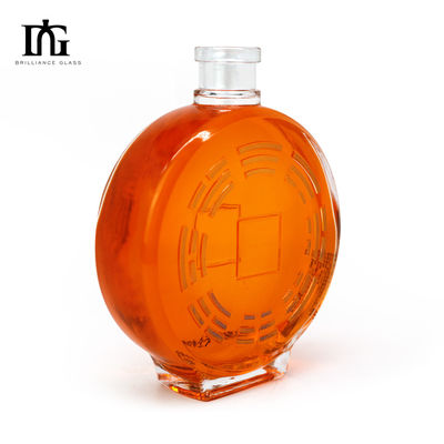 Körpermaterial Glas 70cl 75cl Herz Rundform individuell angepasste Flasche mit Korken
