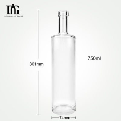 Industriegetränke 750 ml Klarer Gin Wodka Eis Wein Glasflasche mit Korkendichtung