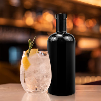 Einzigartiges Tequila-Design 700 ml 1000 ml matte schwarze Olivenöl-Glasflaschen mit Korken