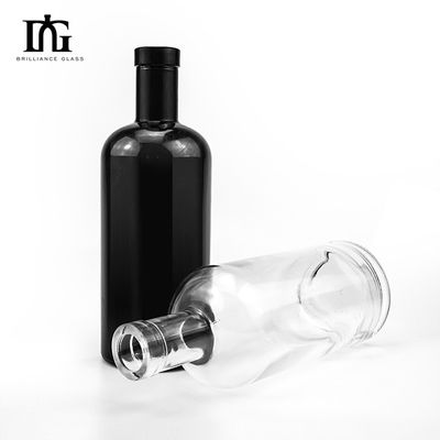 Einzigartiges Tequila-Design 700 ml 1000 ml matte schwarze Olivenöl-Glasflaschen mit Korken