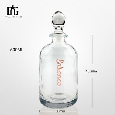 BRANDY Custom 500ml 700ml 750ml Rum Wodka Whisky Likör Gin Glasflasche mit Glaskork
