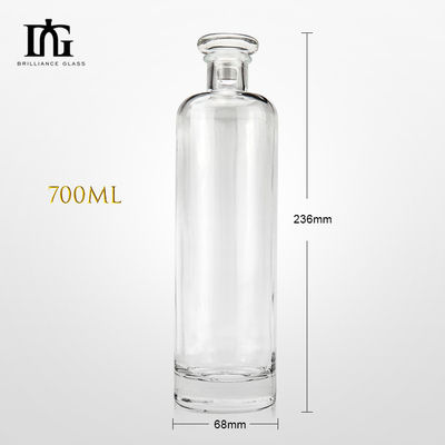 Matte schwarze 750 ml Glasflasche für Whisky Industriegetränke Basismaterial Glas