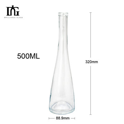 Direkt 500 ml leere, klare Glasflaschen mit Korken und Schraubkappe