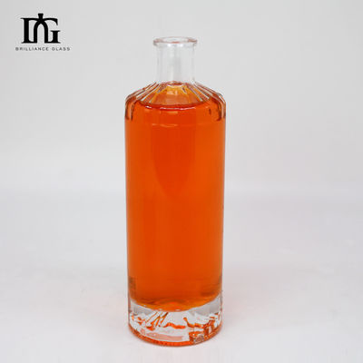 Akzeptables Kundenlogo 500 ml runde Glasflasche für Alkohol