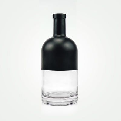 Glas-Ginflasche 500 ml 750 ml Frosted Black Spirit Liquor Wodka Flasche
