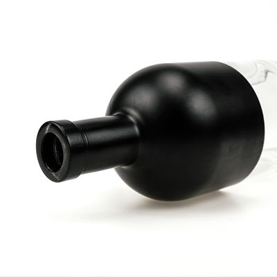 Glas-Ginflasche 500 ml 750 ml Frosted Black Spirit Liquor Wodka Flasche