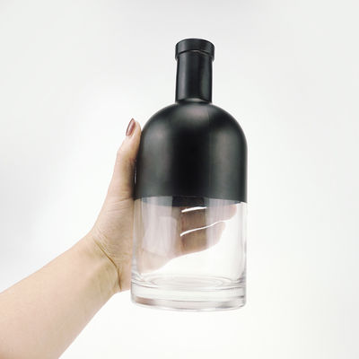 Glas-Ginflasche 500 ml 750 ml Frosted Black Spirit Liquor Wodka Flasche