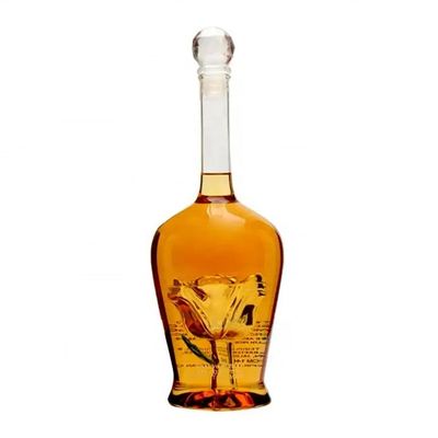 750 ml handgefertigte Glasflaschen mit einzigartiger rosafarbiger Form