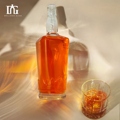 OEM/ODM 700ml 750ml Glasflasche für Wein Whisky Direktversorgung Kappe Typ Korkkorn Beide