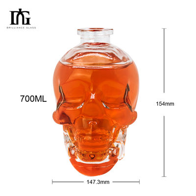 Custom 500ml/750ml Schädelflasche Akzeptabel Kundenlogo mit Korkkopf