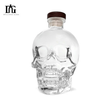 Custom 500ml/750ml Schädelflasche Akzeptabel Kundenlogo mit Korkkopf