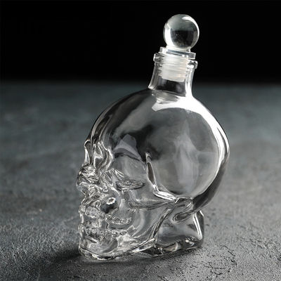 Custom 500ml/750ml Schädelflasche Akzeptabel Kundenlogo mit Korkkopf