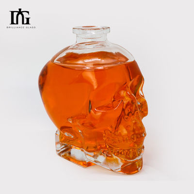 Custom 500ml/750ml Schädelflasche Akzeptabel Kundenlogo mit Korkkopf