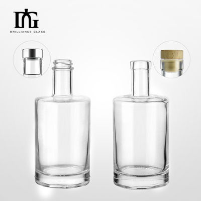 Customized Fancy Glasflasche für Spirituosen Wodka Whisky Rum und Gin Versiegelung Typ Kork