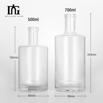 Customized Fancy Glasflasche für Spirituosen Wodka Whisky Rum und Gin Versiegelung Typ Kork