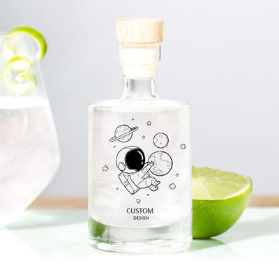 Customized Fancy Glasflasche für Spirituosen Wodka Whisky Rum und Gin Versiegelung Typ Kork