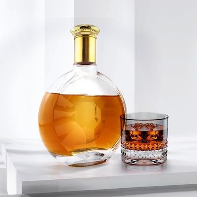 Akzeptables Kundenlogo 500 ml 700 ml Glasflasche mit Korkkappe und Schraubkappe