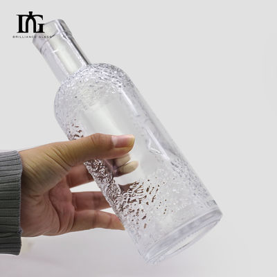 Einzigartige Form 500 ml 700 ml Klarer Rum Whisky Saft Glasflasche mit Korkendichtung