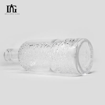 Einzigartige Form 500 ml 700 ml Klarer Rum Whisky Saft Glasflasche mit Korkendichtung
