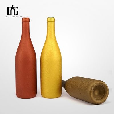 Glasbasis 500 ml 750 ml Gold-elektroplatierte Weinflasche mit Versiegelung aus Kork