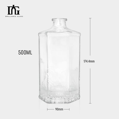 Versiegelungsart Korken 500 ml klare Flaschen aus Glas für Spirituosen aus Tequila