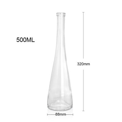 Durchsichtige Glasflasche mit Roseboden 500 ml/750 ml Körpermaterial Glas