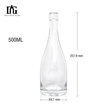 500 ml Glasflasche für Brandy, Saft, Wein und Spirituosen