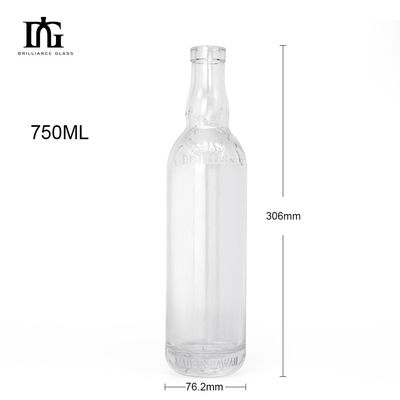 Kostenlos zur Verfügung gestellt 500 ml Dicke Transparente Whisky Brandy Rum Gin Liquor Glasflasche