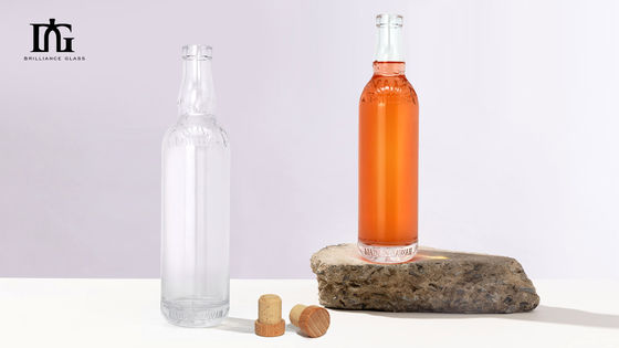 Kostenlos zur Verfügung gestellt 500 ml Dicke Transparente Whisky Brandy Rum Gin Liquor Glasflasche