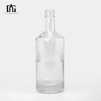 Klarquadratische klassische leere Glasflasche für Endliköre und Getränke
