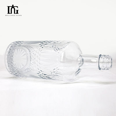 Klarquadratische klassische leere Glasflasche für Endliköre und Getränke