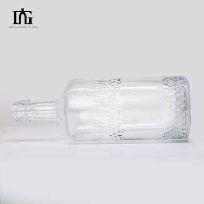 Klarquadratische klassische leere Glasflasche für Endliköre und Getränke