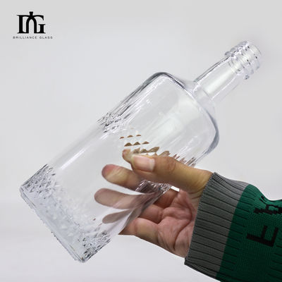 Klarquadratische klassische leere Glasflasche für Endliköre und Getränke