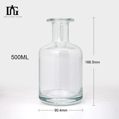 Custom Design Druckbildschirm Klar Frosted 500 ml Glasflasche für Wodka Whisky Liquor