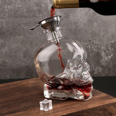 Schädel Glasflasche für Bier Bildschirmdruck Heißdruck Malerei Gravierungen und mehr