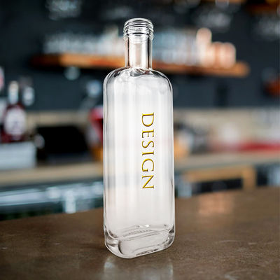 Direktklare Glasflasche für Wodka Whiskey Gin 420 ml/500 ml/700 ml/750 ml Industrie