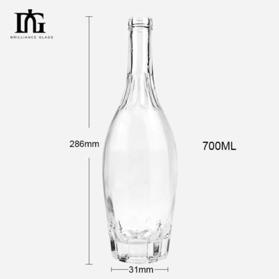 500 ml/700 ml/750 ml Glas Whisky Flasche mit Korken und einzigartigem Design