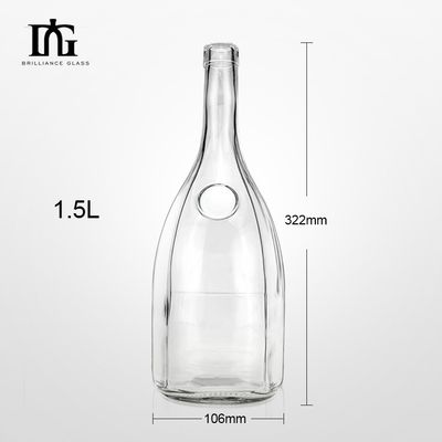 OEM/ODM Akzeptabel 1500 ml benutzerdefinierte Eisflasche für Wein leere Glasflasche