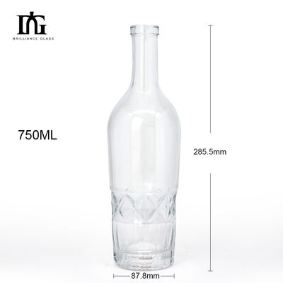 Akzeptable OEM/ODM-Produkte im europäischen Stil Luxus 700 ml 750 ml einzigartige Whisky Rum Gin Glasflasche