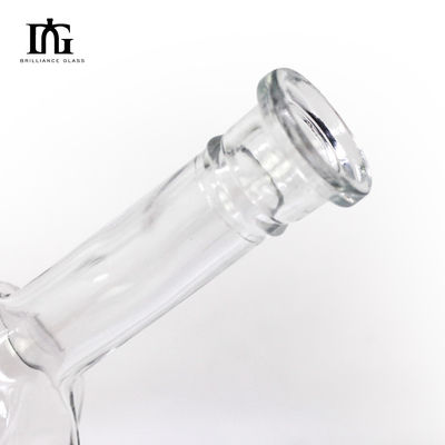 Whisky Wodka Gin Rum 700 ml Runde klare Glasflasche mit Korken und Schraubkappe