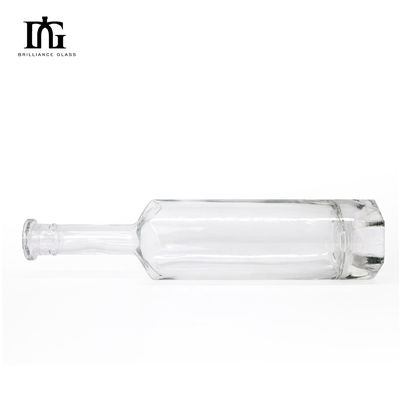 Whisky Wodka Gin Rum 700 ml Runde klare Glasflasche mit Korken und Schraubkappe