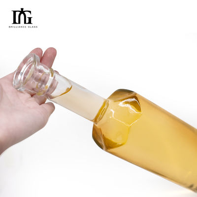 Whisky Wodka Gin Rum 700 ml Runde klare Glasflasche mit Korken und Schraubkappe